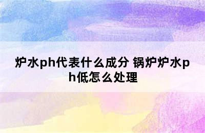 炉水ph代表什么成分 锅炉炉水ph低怎么处理